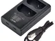 DSTE Caricatore doppio USB con display LCD per EN-EL3E EN-EL3 e Nikon D30, D50, D70, D70S,...
