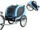 riotti Rimorchio per Cani da Bicicletta Azzurro e Nero 130x90x110 cm