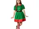 dressforfun 900570 Costume da Bambina Solerte Folletto, Costume Natalizio nei Colori Rosso...