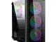 Noua Utopia F12 Black Case ATX per PC Gaming 0.70MM SPCC 4 Ventole Triplo Halo RGB Rainbow...