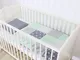 Completo di biancheria da letto per neonato ULLENBOOM ® verde menta, grigio (set 2 pezzi:...