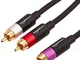 Amazon Basics - Cavo audio RCA da 1 maschio a 2 maschi, 2,4 metri