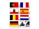 Stickers Adesivi Bandiere, Flag Ride Tour Europa 1 per Bauletti Moto, 16 x 13.5 cm