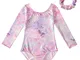 Happy Cherry Ragazze Ginnastica Leotards Maniche Lunghe Bambina Body Danza Ballo Bodysuit...