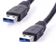 Electrónica Rey Cavo USB 3.0 Maschio a Maschio, connettori placcati in Oro 24K, Blu 1 m