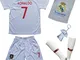 JTex Portugal 2019-20 Ronaldo - Maglietta da trasferta per bambini, con pantaloncini e cal...