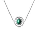 COAI Collana Donna con Pendente Esagonale e Malachite in Rame Placcato Platino, Ciondolo C...