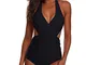 CheChury Costume da Bagno Intero Donna con Vita Alta Push-up Imbottitura Estraibile Bikini...