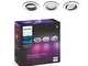 Philips Hue White and Color Ambiance Centura, 3 Faretti ad Incasso Smart, Base Rotonda, Bl...