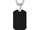 Richsteel, collana con ciondolo a forma di piastrina nera in fibra di carbonio, catena di...