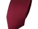 TigerTie Moda stretta cravatta di seta in raso - bordò monocromatico Uni - Cravatta 100% s...