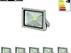 ECD Germany 5 x 20W LED Faretto Proiettore AC 220-240V 1200 Luce Bianco Freddo 6000K Luce...