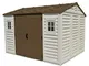 Duramax Apex 10.5’ x 8’ Plastic Garden Storage Shed | Adobe & Brown | Fire Retardant & all...