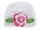 YeahiBaby Cappello Lavorato a Maglia di Lana Fatto a Mano Fiore Tappo Lavorato all'Uncinet...