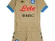 ssc napoli, Kit Gara Portiere Home 2020/21 Unisex Bambini, Beige-Azzurro, 8 Anni