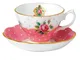 ROYAL ALBERT TAZZA DA THE CON PIATTINO COLLEZIONE CHEEKY PINK