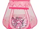 Selonis Tenda 105X90cm/200 Palline Castello Con Palline Colorate Per Bambini, Rosa:Grigio/...