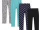 LAPASA Pacco da 4 Leggings Bambina Sportivi Yoga Elastici Comodi G11 7-8 Anni Leopardato,...