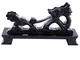 Supporto da tavolo per spada, in legno, raffigurante drago cinese, di colore nero, piccolo...