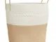 vidaXL Cestino Portaoggetti Beige e Bianco Ø43x38 cm in Cotone