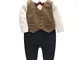 Decstore 1pcs del neonato Gentleman pagliaccetto Bowknot Smoking Baptism Formale Outfits(B...