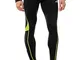 ASICS Pantaloni lunghi atletica running unisex ASAFA nero verde lime T241Z6, Taglia: XXS