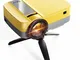Proiettore Portatile Supporta 1080p Full HD 6500 Lumen,Mini Proiettore con Treppiede, Vide...