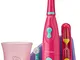 Bestron Spazzolino da denti elettrico per bambini „Pretty Pony“, Con bicchiere per risciac...