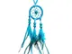 Root of all evil Colorful Decorativa Collana Dreamnet Bohemian Feather Wind Bell Girl,Blu
