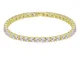 KRKC&CO Bracciale Tennis 4mm Braccialetto Tennis 14K Oro/Oro Bianco con Zirconi Diamanti i...