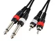 CASCHA Cavo audio professionale, 2 x jack 6,3mm maschio a 2 x RCA maschio, lunghezza 3m, n...