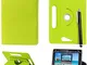 Colourful Stuff Custodia universale per tablet in ecopelle, con supporto, rotante a 360°,...