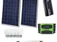 Kit Fotovoltaico 2 KW Pwm Inverter 2000W Pannello Solare 200W Batteria 100 AH 5 LAMPADINE...