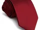 shlax&wing Tinta Unita Rosso Nozze Cravatta da uomo Classic Fashion 147cm