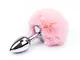 BONDAGERIE® Pòmpon di colore Rosa con Plùg in acciaio, varie misure