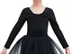 PLIKSUVER Ragazze Body Danza Vestito da Balletto Balletto Leotard Tutu Body per Danza lung...