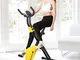 Bulex Cyclette, Pieghevole Fitness Bike Stepper Cyclette Salvaspazio Home Training, Allena...