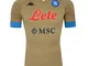 ssc napoli, Maglia Gara Portiere Home 2020/21 Unisex – Adulto, Beige-Azzurro, M