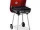 Outsunny Barbecue a Carbonella BBQ Grill con Coperchio e Ruote 45 × 47.5 × 70cm