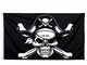Whaline, Bandiera Jolly Roger di Halloween, con Teschio, Bandiera Pirata per Halloween e F...