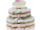 Idea Originale Regalo Torta Pannolini Bambina per Prima Infanzia, Nascita, Baby Shower Ori...