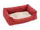 Baroni Home Cuccia per Cane in tessuto Rosso e Beige con Cuori Taglia L 70x85 cm, Morbido...