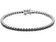 Comete Bracciale da Uomo Collezione Tennis. Bracciale in Argento 925% con Zirconi Neri. Mi...