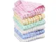 Set Da 6 Asciugamani Neonati, 100% Cotone Mussola Neonato, Asciugamani Bambini 30 x 30 cm