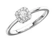 Anello di fidanzamento in oro bianco 9 K con diamanti taglio brillante rotondo da 0,20 car...