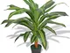 vidaXL Dracena Pianta Artificiale con Vaso 90 cm Verde