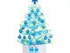 Albero Di Natale Piccolo con Luci Incorporate, 60 cm LED Mini Albero Di Natale da Tavolo c...