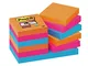 Post-it 81404 Foglietti Super Sticky, 90 Fogli, Confezione da 12 Blocchetti, Multicolore (...