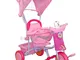 StrMy Triciclo Bambini Trike con Maniglia DIREZIONALE CAPPOTTINA Parasole MODULARE TRASFOR...