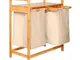 Lumaland Cesto per il bucato in bambù con 2 sacchi per il bucato estensibili | Dimensioni...